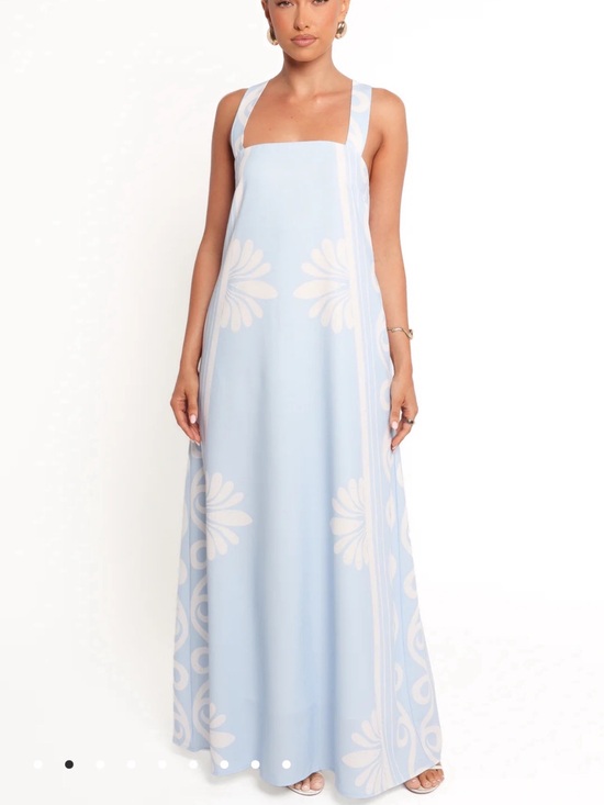 Petal & Pup Dresses & Skirts - Petal & Pup Powder Blue Maxi Dress with White Floral Motif